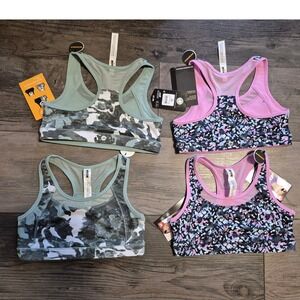 4 AVIA Girls‎ Reversible Sports Bras Medium M Sage Green Pink NWT